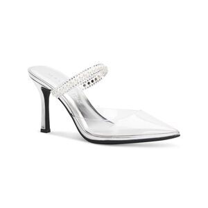 MATEO BY INC Womens Clear Cindy Pointy Toe Stiletto Heeled Mules Shoes 9 M